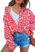 Relaxed Leopard Print Button Front Collared Shirt