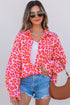 Relaxed Leopard Print Button Front Collared Shirt