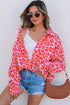 Relaxed Leopard Print Button Front Collared Shirt