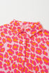 Relaxed Leopard Print Button Front Collared Shirt