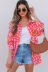 Relaxed Leopard Print Button Front Collared Shirt