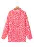 Relaxed Leopard Print Button Front Collared Shirt