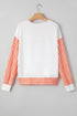 Relaxed Mixed Stripe Drop Shoulder Long Sleeve V Neck Top