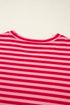 Relaxed Mixed Stripe V Neck Pullover Top