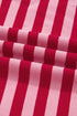 Relaxed Mixed Stripe V Neck Pullover Top