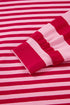 Relaxed Mixed Stripe V Neck Pullover Top