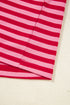 Relaxed Mixed Stripe V Neck Pullover Top