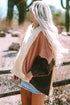 Relaxed Mixed Texture Exposed Seam Pullover Sweatshirt