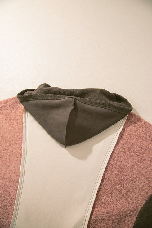 Relaxed Mixed Texture Exposed Seam Pullover Sweatshirt