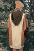 Relaxed Mixed Texture Exposed Seam Pullover Sweatshirt