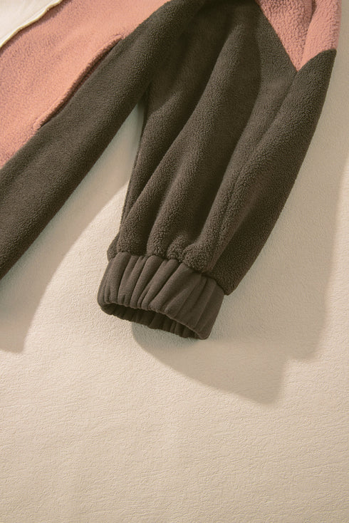 Relaxed Mixed Texture Exposed Seam Pullover Sweatshirt