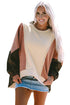 Relaxed Mixed Texture Exposed Seam Pullover Sweatshirt