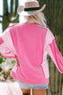 Relaxed Mixed Texture Exposed Seam Thermal Pullover Top