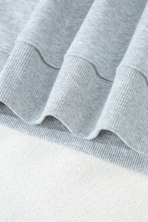 Relaxed Mock Neck Drop Shoulder Long Sleeve Sweatshirt