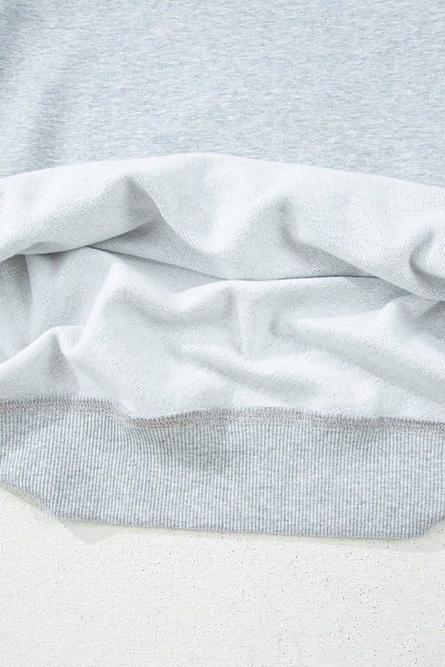 Relaxed Mock Neck Drop Shoulder Long Sleeve Sweatshirt