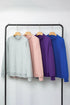 Relaxed Mock Neck Drop Shoulder Long Sleeve Sweatshirt