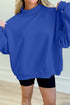 Relaxed Mock Neck Drop Shoulder Long Sleeve Sweatshirt