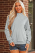 Relaxed Mock Neck Drop Shoulder Long Sleeve Sweatshirt