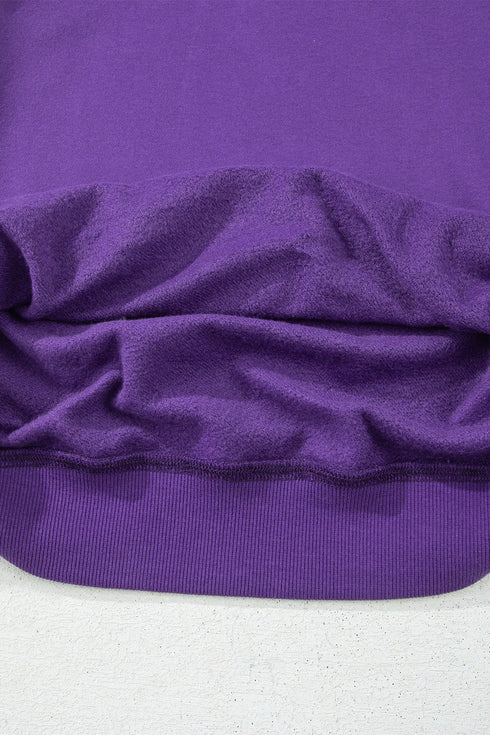Relaxed Mock Neck Drop Shoulder Long Sleeve Sweatshirt