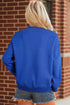 Relaxed Mock Neck Drop Shoulder Long Sleeve Sweatshirt