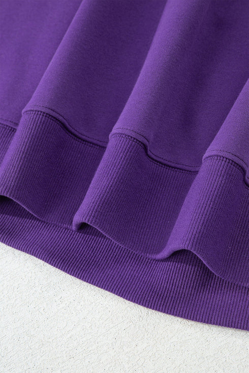 Relaxed Mock Neck Drop Shoulder Long Sleeve Sweatshirt