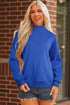 Relaxed Mock Neck Drop Shoulder Long Sleeve Sweatshirt