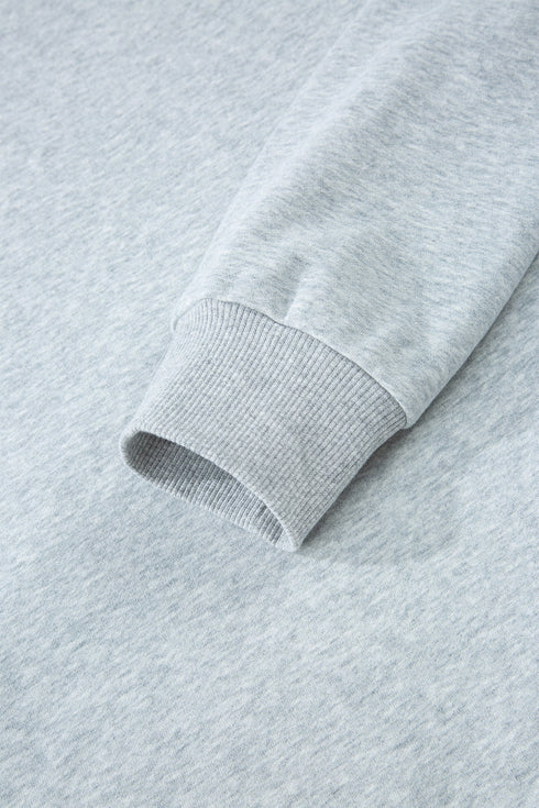 Relaxed Mock Neck Drop Shoulder Long Sleeve Sweatshirt