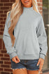 Relaxed Mock Neck Drop Shoulder Long Sleeve Sweatshirt