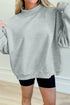 Relaxed Mock Neck Drop Shoulder Long Sleeve Sweatshirt