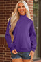 Relaxed Mock Neck Drop Shoulder Long Sleeve Sweatshirt