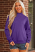 Relaxed Mock Neck Drop Shoulder Long Sleeve Sweatshirt