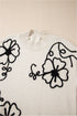 Relaxed Mock Neck Embroidered Floral Knit Sweater