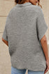 Relaxed Mock Neck Short Sleeve Ribbed Knit Sweater