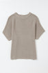 Relaxed Mock Neck Short Sleeve Ribbed Knit Sweater