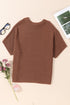 Relaxed Mock Neck Short Sleeve Ribbed Knit Sweater