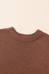 Relaxed Mock Neck Short Sleeve Ribbed Knit Sweater