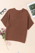 Relaxed Mock Neck Short Sleeve Ribbed Knit Sweater