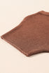 Relaxed Mock Neck Short Sleeve Ribbed Knit Sweater