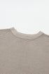 Relaxed Mock Neck Short Sleeve Ribbed Knit Sweater