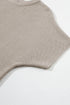 Relaxed Mock Neck Short Sleeve Ribbed Knit Sweater