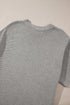 Relaxed Mock Neck Short Sleeve Ribbed Knit Sweater