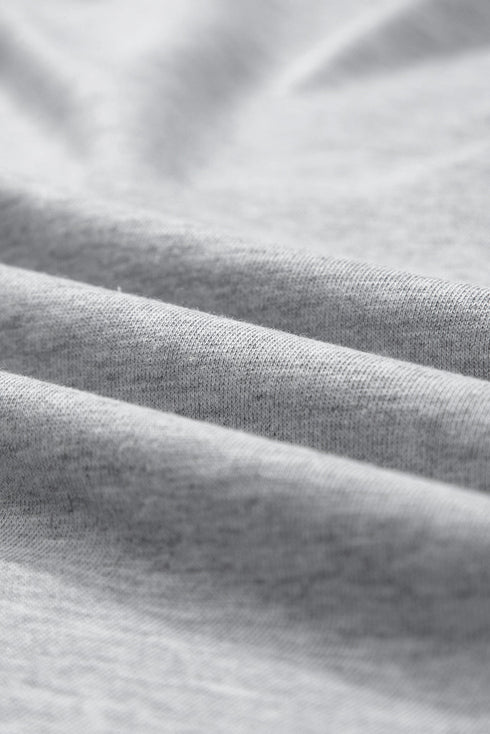 Relaxed Notched Neck Lettering Patch Graphic Short Sleeve Tee