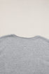 Relaxed Notched Neck Lettering Patch Graphic Short Sleeve Tee