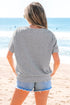 Relaxed Notched Neck Lettering Patch Graphic Short Sleeve Tee