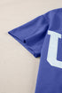 Relaxed Notched Neck Lettering Patch Graphic Short Sleeve Tee