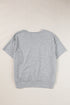 Relaxed Notched Neck Lettering Patch Graphic Short Sleeve Tee