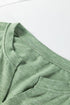 Relaxed Notched Neckline Raw Edge Cotton Blend Terry Top