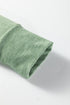 Relaxed Notched Neckline Raw Edge Cotton Blend Terry Top