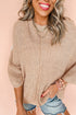 Relaxed Open Knit Center Seam Pullover Sweater