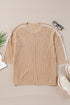 Relaxed Open Knit Center Seam Pullover Sweater